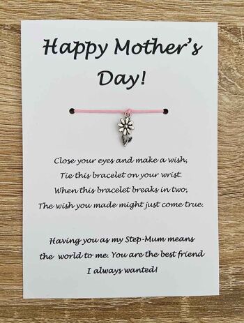 Bracelet - 'Happy Mother's Day Step Mum'