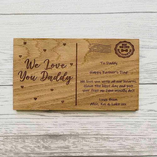Personalised Postcards - We Love You Daddy