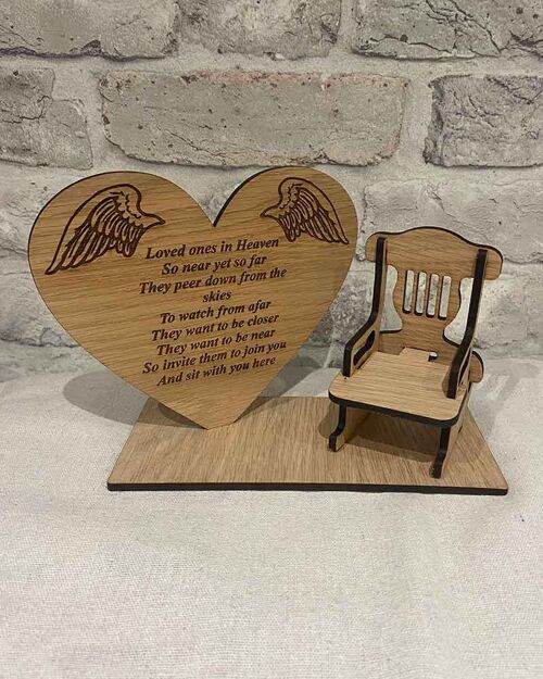 Memorial Rocking Chair With Heart Shaped Plaque