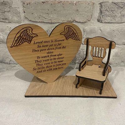 Memorial Rocking Chair With Heart Shaped Plaque