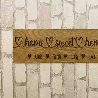 Best Seller - Personalised Family Sign Home Sweet Home
