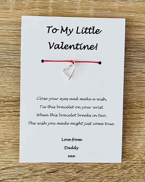 Bracelet - 'To My Little Valentine' Love Daddy