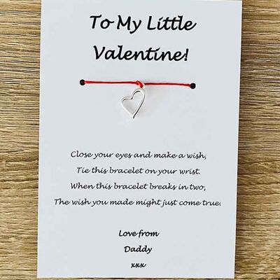 Armband - 'To My Little Valentine' Love Daddy