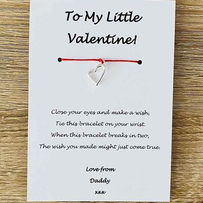 Bracelet - 'To My Little Valentine' Love Daddy