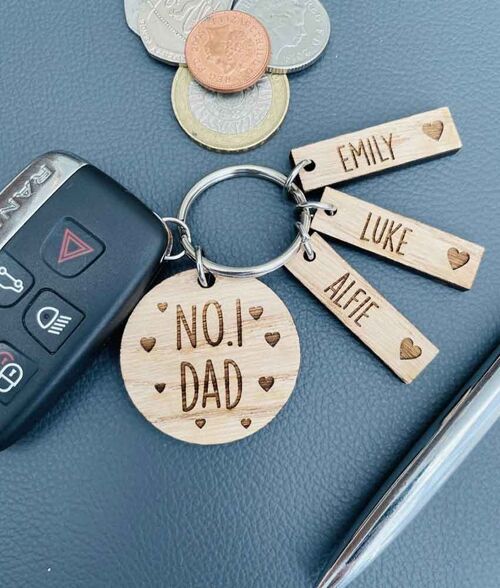 Best Seller - Personalised Family Keyring (No.1 Dad)