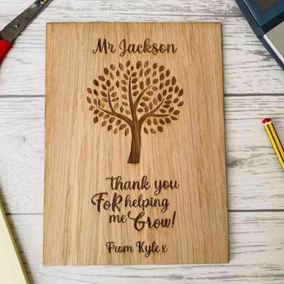 Teacher Gift - Thanks For Helping Me Grow Plaque