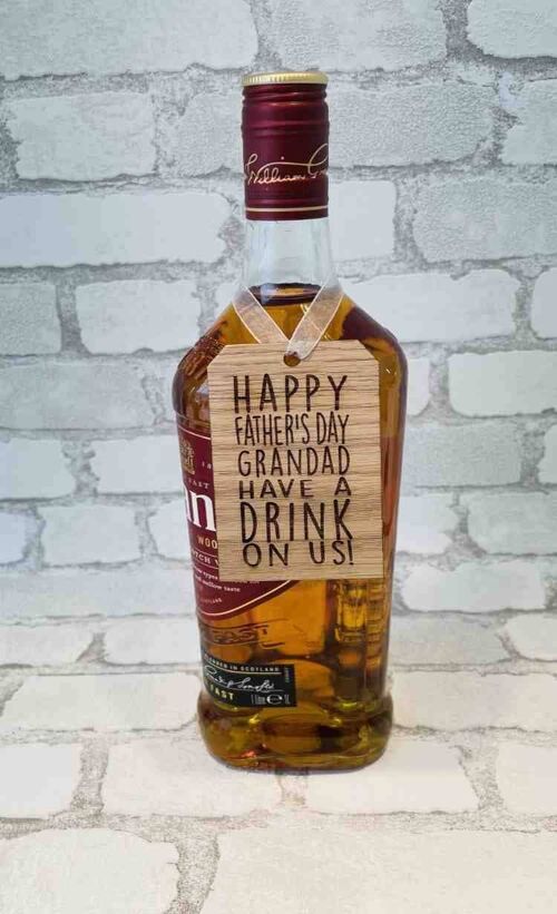 Bottle Tag/Decoration - 'Happy Father's Day Grandad!'