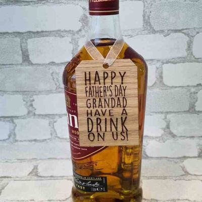 Etichetta/decorazione per bottiglia - "Buona festa del papà nonno!"