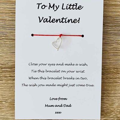 Bracelet - 'To My Little Valentine' Love Mum and Dad