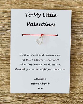 Bracelet - 'To My Little Valentine' Amour Maman et Papa