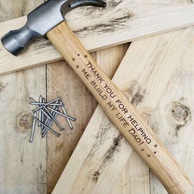 Personalised Dad Thank You 16oz Claw Hammer