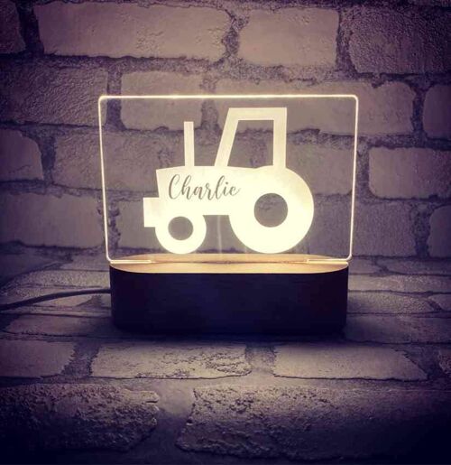 Not Personalised or Personalised Light Box - Tractor Design