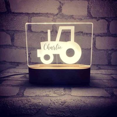 Not Personalised or Personalised Light Box - Tractor Design