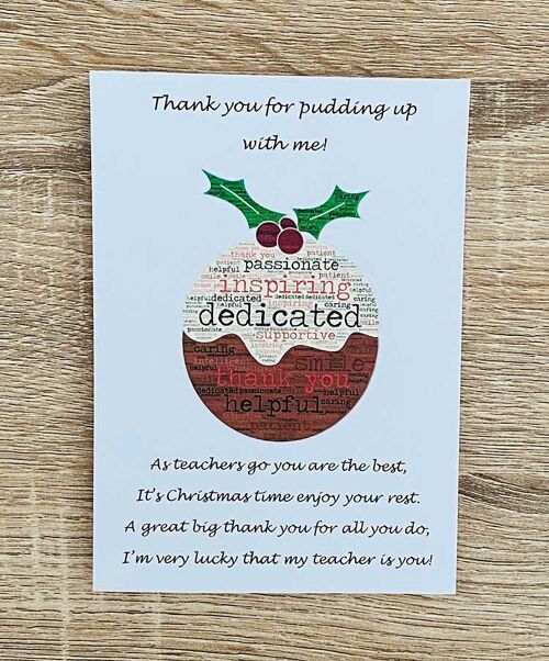 Card - 'Thank You For Pudding Up With Me'