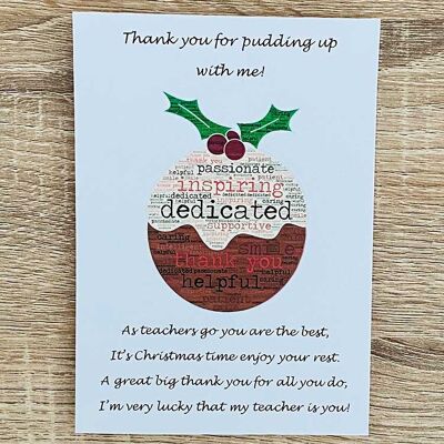 Card - 'Thank You For Pudding Up With Me'