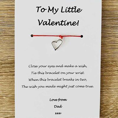 Bracciale - 'To My Little Valentine' Love Dad