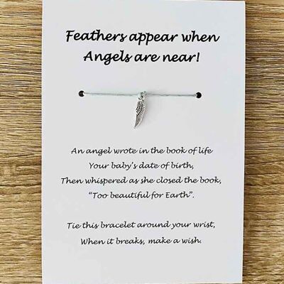 Armband - Federn erscheinen, wenn Engel in der Nähe sind Angel Baby