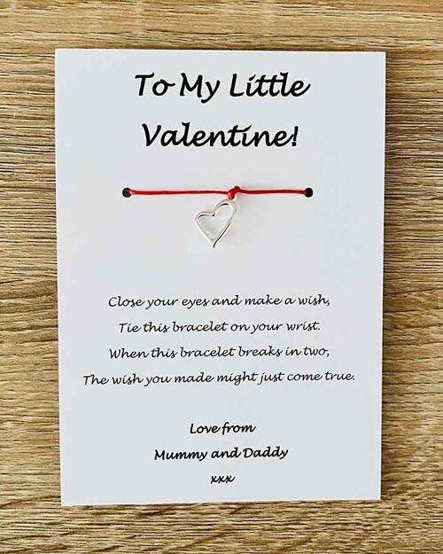 Bracelet - 'To My Little Valentine' Love Mummy and Daddy