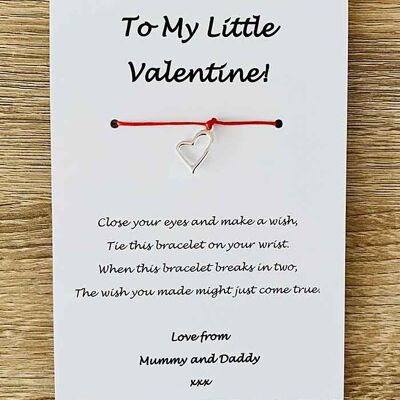 Bracciale - 'To My Little Valentine' Love Mummy and Daddy