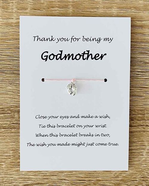 Bracelet - 'Thank You For Being My Godmother' Pink