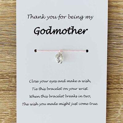 Bracelet - 'Thank You For Being My Godmother' Pink