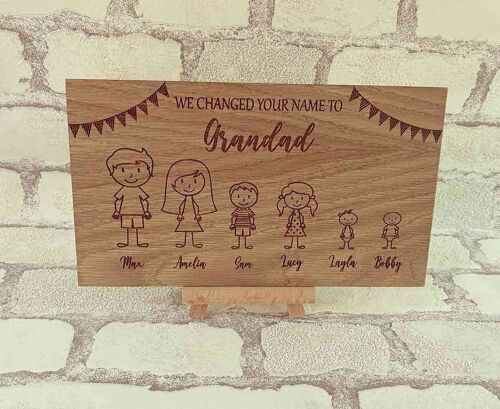 We Changed You Name Personalised Plaque - Grandad