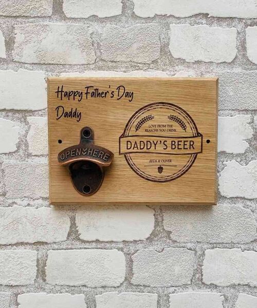 Personalised or Non personalised Wall Mounted Bottle Opener