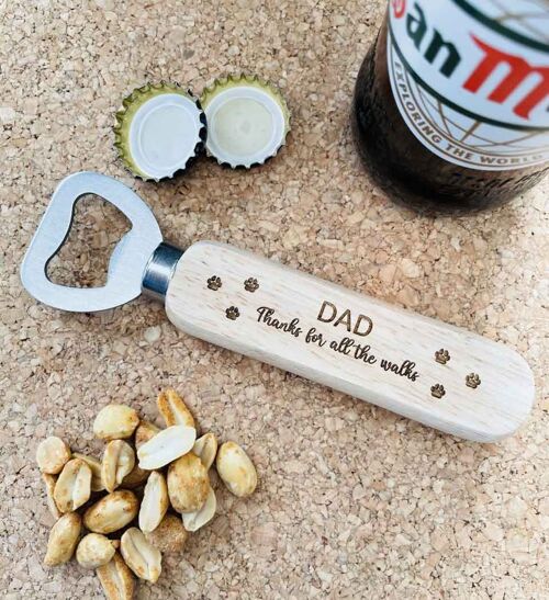 Personalised Wooden Bottle Opener - Dad, thanks