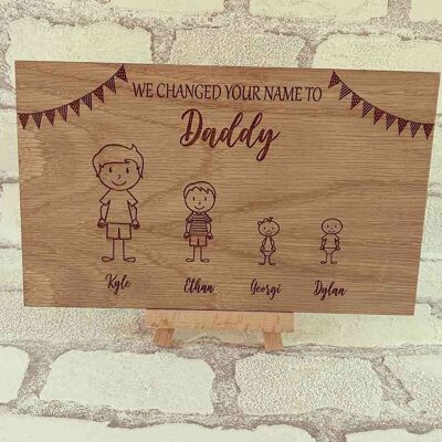 We Changed Your Name Personalised Plaque - Daddy