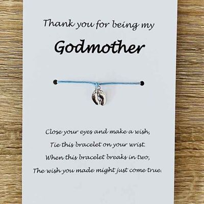 Bracelet - 'Thank You For Being My Godmother' Blue