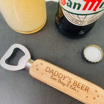 Daddy's Beer - Personalisierter Flaschenöffner aus Holz