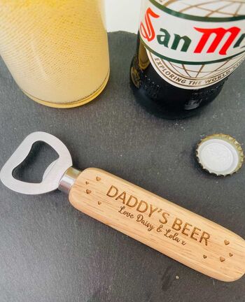 Daddy's Beer - Ouvre-bouteille en bois personnalisé