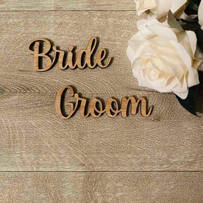Personalised Wedding Bride & Groom Wooden Place Names