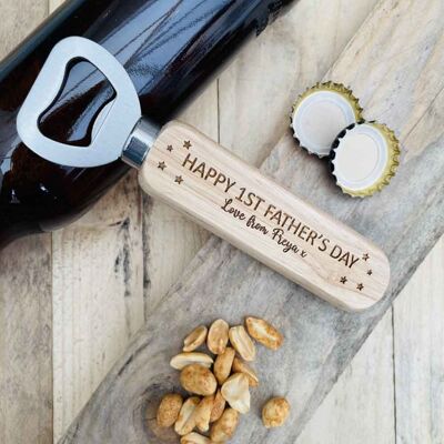 Happy 1st Father's Day - Personalised Bottle Opener