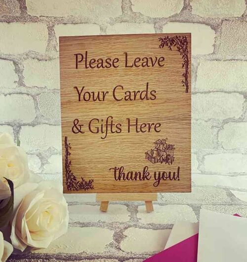 PersonalisedWooden Please Leave Your Cards & Gifts Here Sign