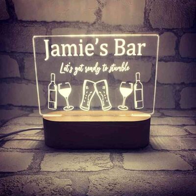 Personalised or Not Personalised Light Box - Bar Sign Design