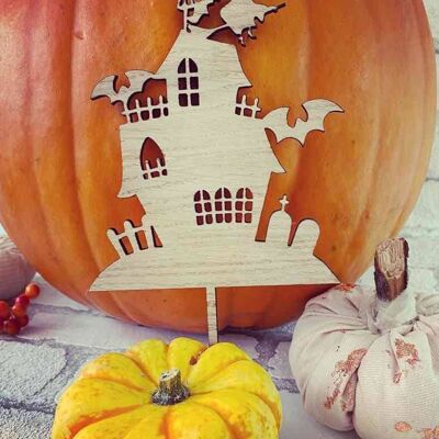 Halloween Spooky House Kürbis Topper