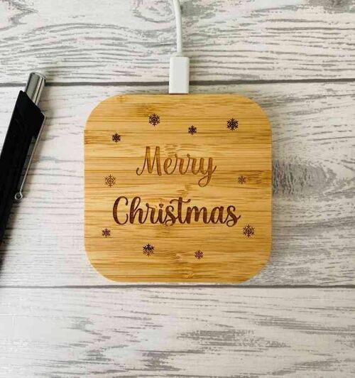 Personalised Wireless Charger - Merry Christmas