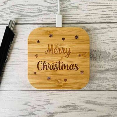 Personalised Wireless Charger - Merry Christmas