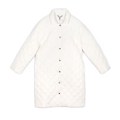 MANTEAU MATELASSÉ CHEMISE - BLANC CASSÉ