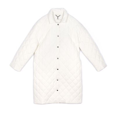 QUILTED SHIRT COAT - OFF-WHITE
