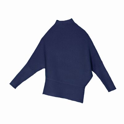 PULL ASYMÉTRIQUE - BLEU PROFOND