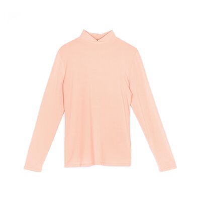 LONGSLEEVE WITH HIGH COLLAR - APRICOT