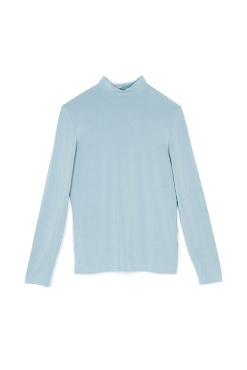 Longsleeve mit stehkragen - bleu