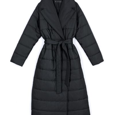 QUILTED TRENCH - BLACK