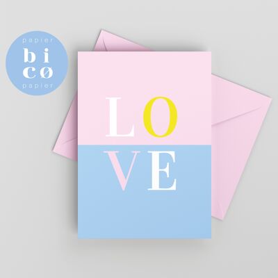 TARJETAS FELICITACION | Tarjeta de San Valentín | AMOR - Azul | Valentinstag-Karte | Carta San Valentin | Tarjeta de San Valentin | Carta de San Valentino