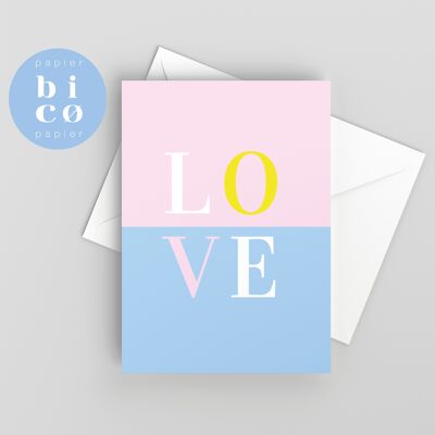 TARJETAS FELICITACION | Tarjeta de San Valentín | AMOR - Azul | Valentinstag-Karte | Carta San Valentin | Tarjeta de San Valentin | Carta de San Valentino