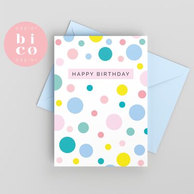 GREETING CARD | Birthday Card | BUBBLES | Happy Birthday Card | Tarjeta de Feliz Cumpleaños | Carte Joyeux Anniversaire | Biglietto di Buon Compleanno | Alles Gute zum Geburtstagskarte.