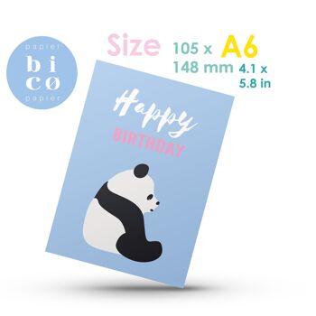 CARTES DE VOEUX | Cartes d'anniversaire pour enfants | PANDA | Carte joyeux anniversaire | Tarjeta de Feliz Cumpleaños | Carte Joyeux Anniversaire | Biglietto di Buon Compleanno | Alles Gute zum Geburtstagskarte. 2