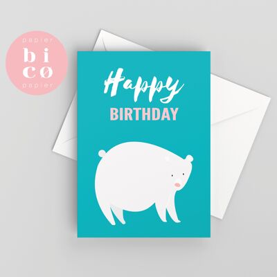 GREETING CARDS | Kids Birthday Cards | BEAR | Happy Birthday Card | Tarjeta de Feliz Cumpleaños | Carte Joyeux Anniversaire | Biglietto di Buon Compleanno | Alles Gute zum Geburtstagskarte.